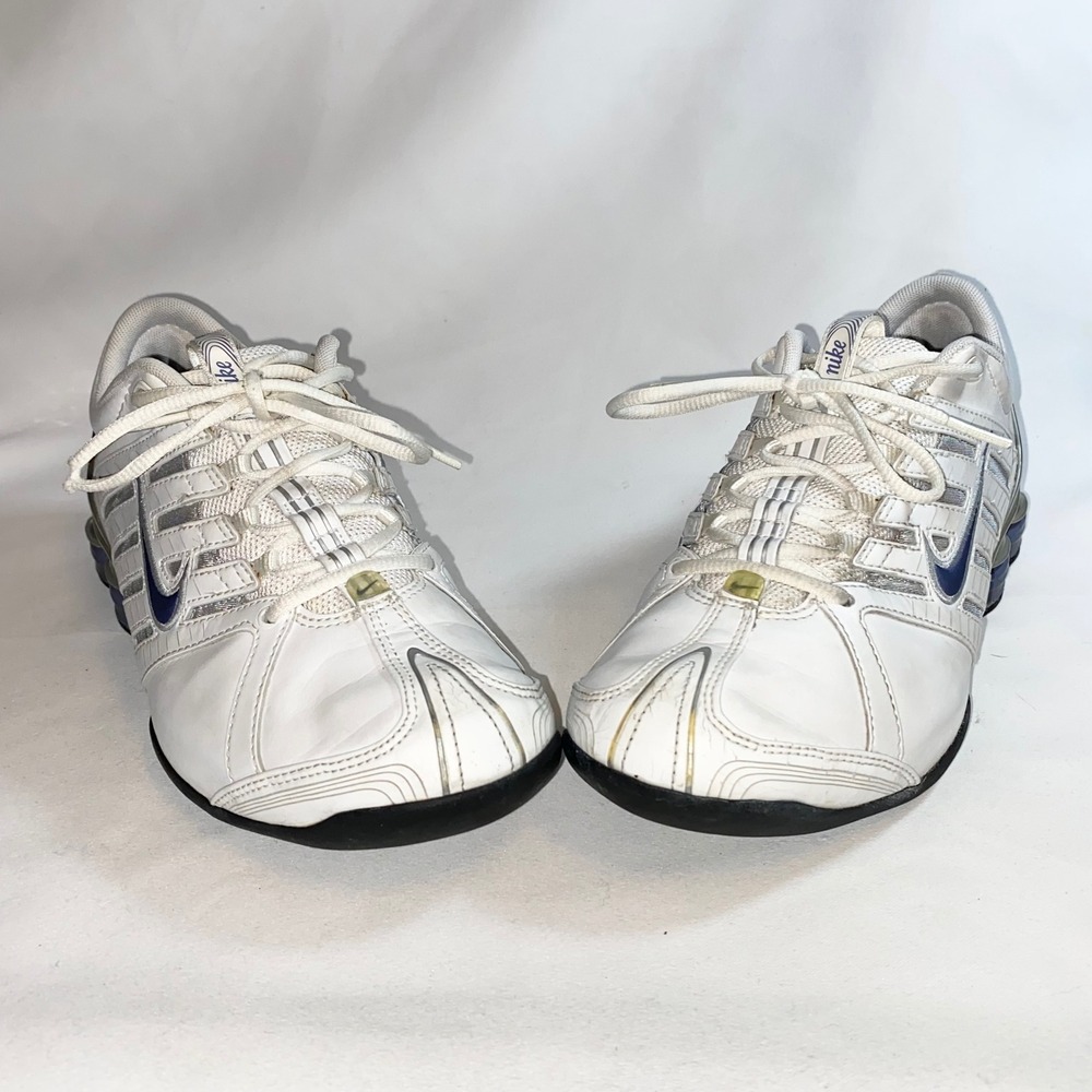 Nike Shox VT White Metallic Silver Blue Womens Running Shoes 312756-141 Size 8 - Picture 9 of 16